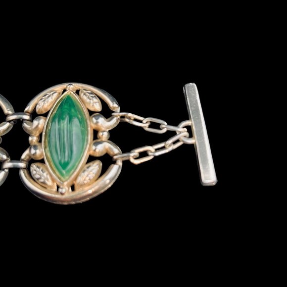 Chunky Gold Tone, Orange And Green Bracelet (4799) - Picture 5 of 10